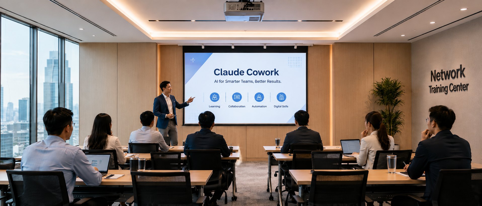 ห้องอบรม Network Training Center — Claude Cowork Workshop